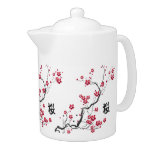 Oriental Style Sakura Cherry Blossom Art Teapot at Zazzle