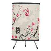 Oriental Style Sakura Cherry Blossom Art Tripod Lamp (Front)
