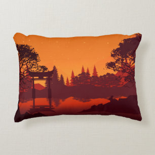 Oriental Sunset Accent Pillow