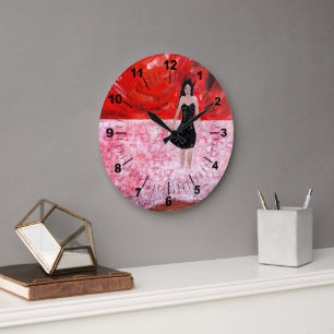 Oriental Sunset Painting by Alfred Fox Large Clock