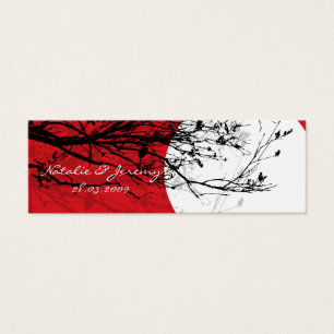 Oriental Swallows in Moonlight Wedding Favor Tags