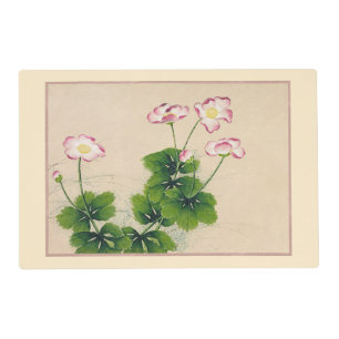 Oriental Table Placemat, Chinese Pink Flowers Placemat