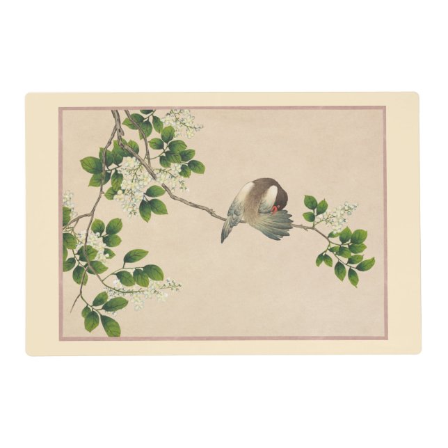 Oriental Table Placemats, Chinese Flowers & Birds  Placemat (Front)