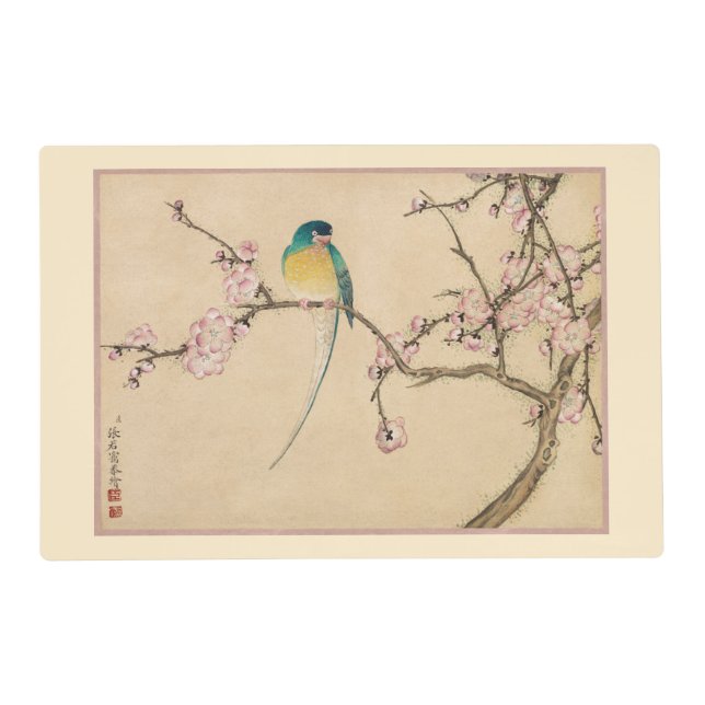 Oriental Table Placemats, Chinese Flowers & Birds  Placemat (Front)