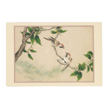 Oriental Table Placemats, Chinese Flowers & Birds