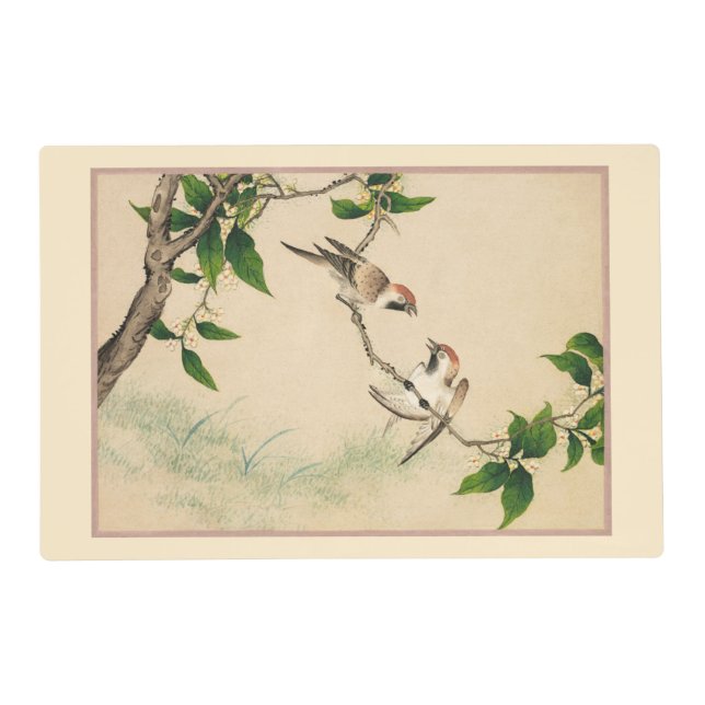 Oriental Table Placemats, Chinese Flowers & Birds  Placemat (Front)