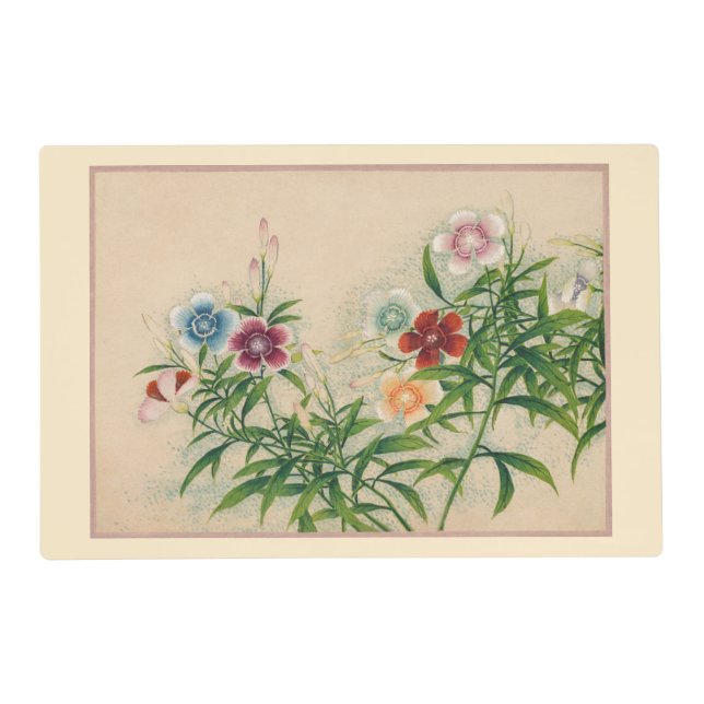 Oriental Table Placemats, Chinese Flowers Placemat (Front)