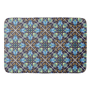 Oriental tiles, Azulejos diagonal Bath Mat