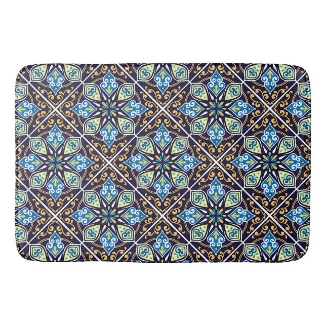 Oriental tiles, Azulejos diagonal  Bath Mat (Front)