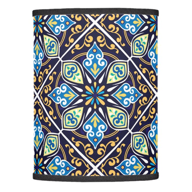 Oriental tiles, Azulejos diagonal Lamp Shade (Front)