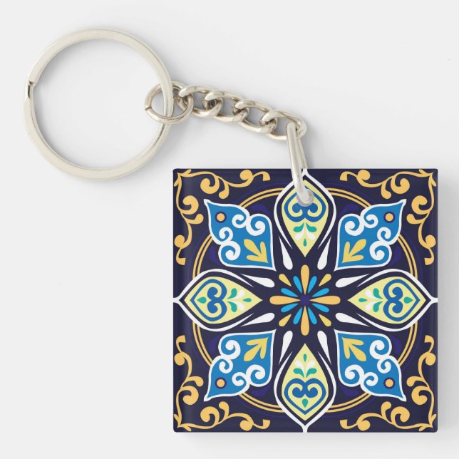Oriental tiles, Azulejos  Keychain (Front)