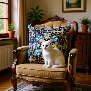 Oriental tiles, Azulejos Throw Pillow