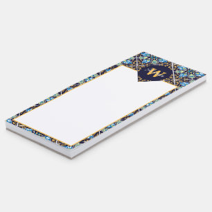 Oriental tiles, diagonal Azulejos  Magnetic Notepad