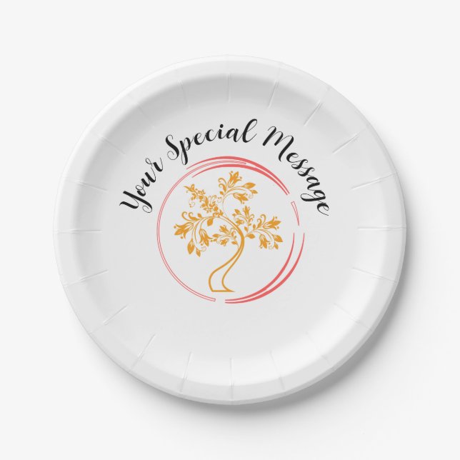 Oriental Tree of Life Survivor Party Paper Plates (Front)