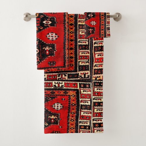 Oriental tribal carpet_pattern bath towel set