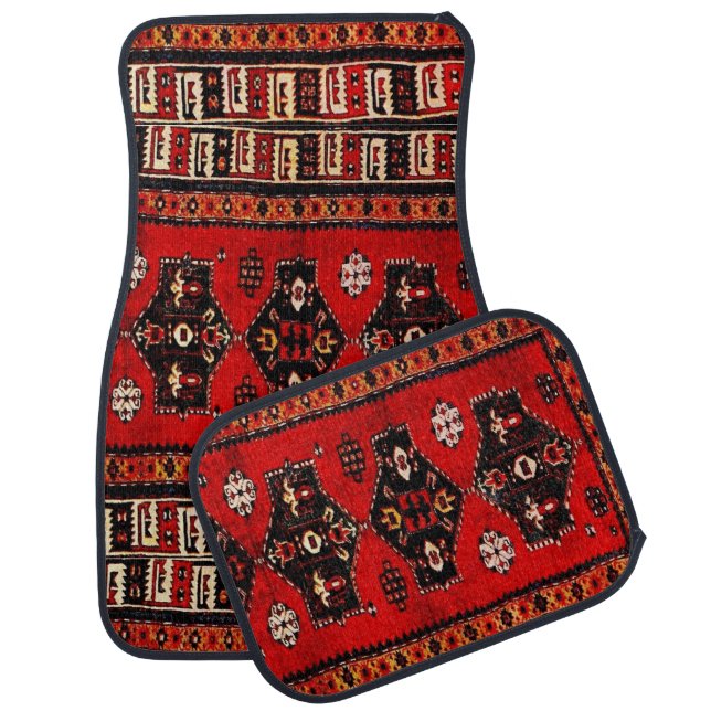 Oriental tribal carpet-pattern car floor mat (Set)