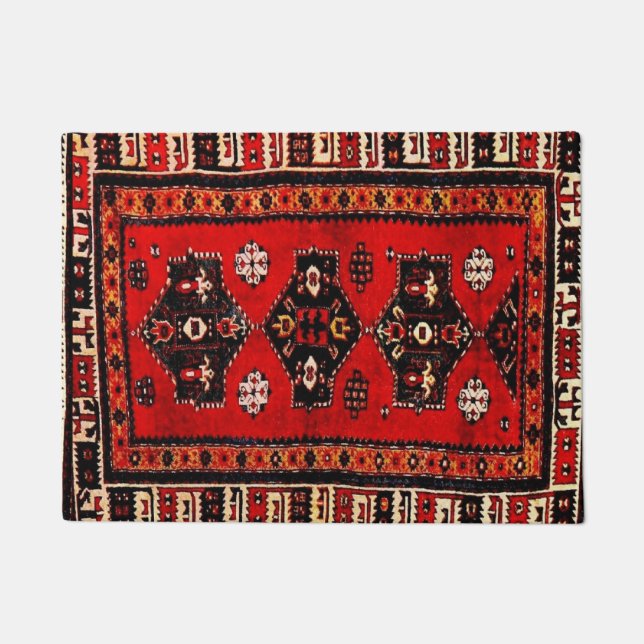 Oriental tribal carpet-pattern doormat (Front)