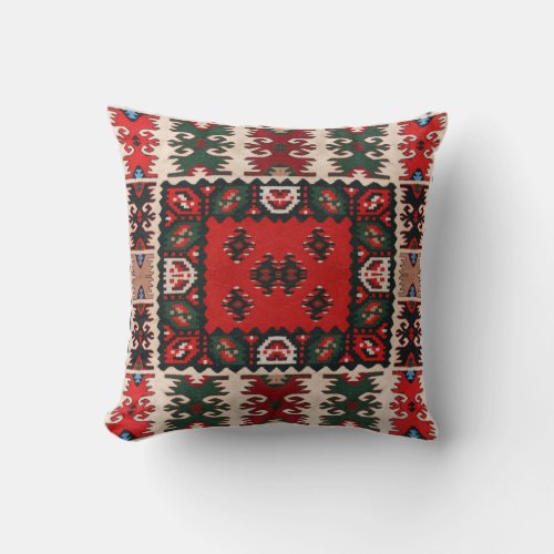 Oriental Tribal Ethnic Boho Woolen Kilim Rug Throw Pillow
