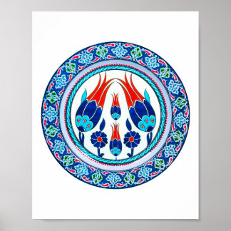 Oriental Turkish Art in Blue Poster