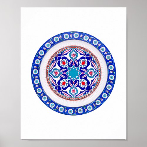 Oriental Turkish Art in Blue Poster