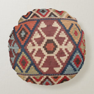 Oriental Turkish Carpet Round Pillow