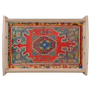 Oriental Turkish Carpet Rug Serving Tray