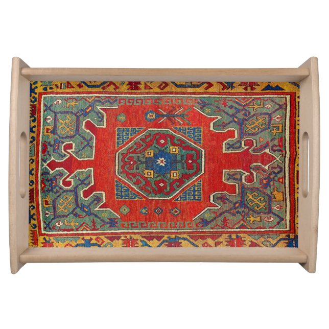 Oriental Turkish  Carpet Rug Serving Tray (Front)