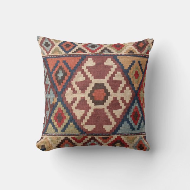 Oriental  Turkish Carpet Throw Pillow (Front)