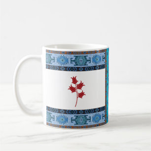 Oriental Turkish Pattern Blue Mug with Tulips