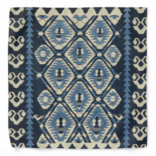 Oriental Turkish Persian Carpet Blue  Bandana