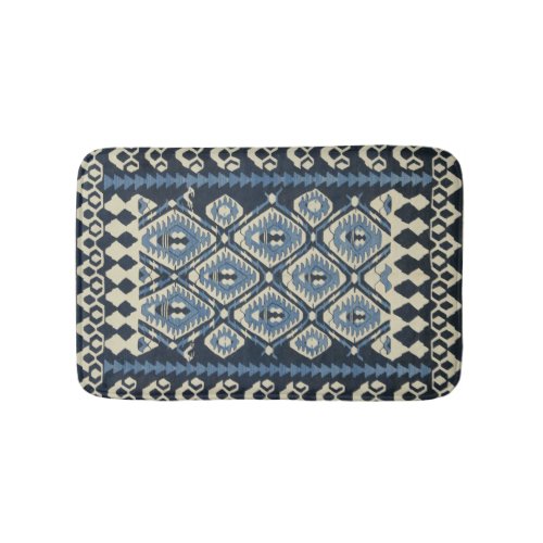 Oriental Turkish Persian Carpet Blue Bath Mat