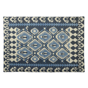 Oriental Turkish Persian Carpet Blue Cloth Placemat
