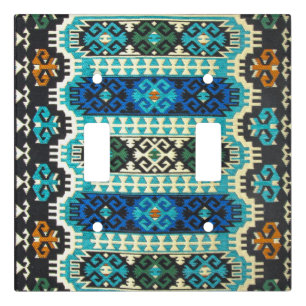 Oriental Turkish Persian Carpet Blue Green Light Switch Cover