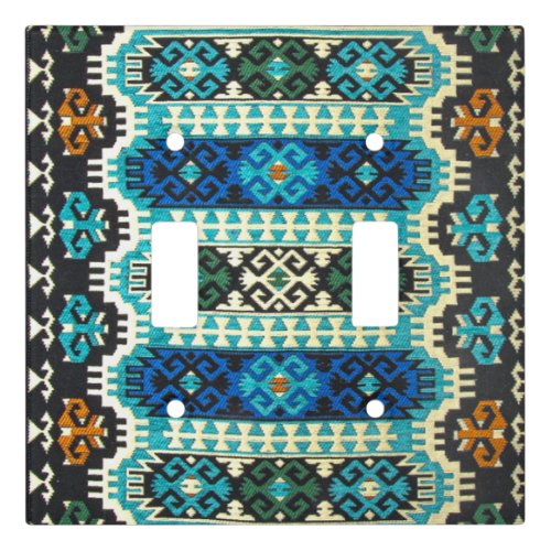 Oriental Turkish Persian Carpet Blue Green Light Switch Cover