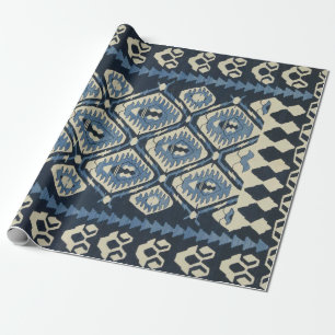 Oriental Turkish Persian Carpet Blue Wrapping Paper