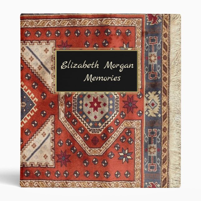 Oriental Turkish Persian Carpet Red 3 Ring Binder (Front)