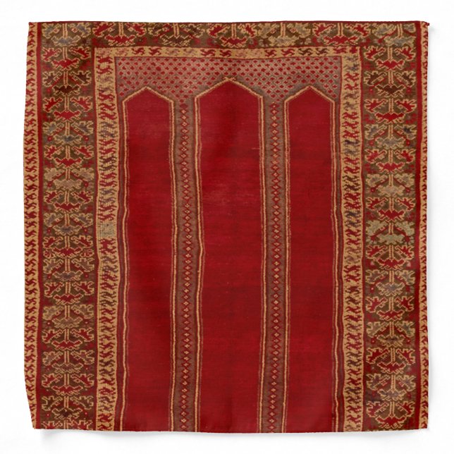 Oriental Turkish Persian Carpet Red Bandana (Front)
