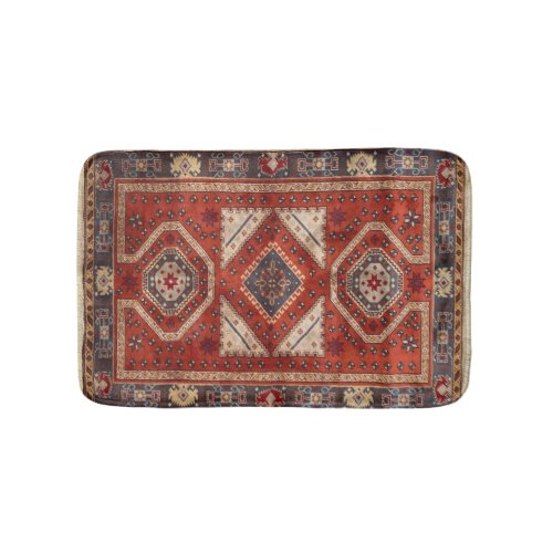 Oriental Turkish Persian Carpet Red Bath Mat