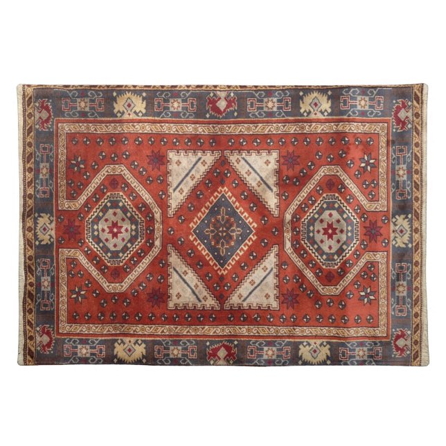 Oriental Turkish Persian Carpet Red Cloth Placemat (Front)