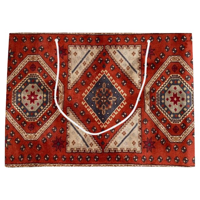 Oriental Turkish Persian Carpet Red Large Gift Bag (Front)