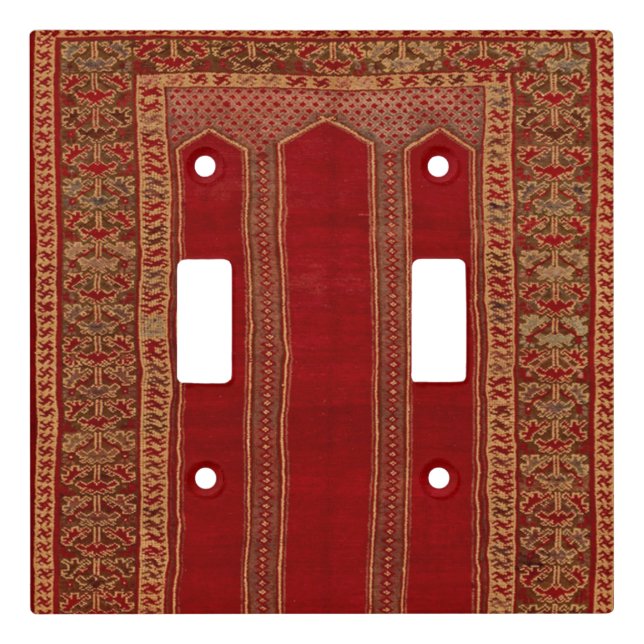 Oriental Turkish Persian Carpet Red  Light Switch Cover (Front)