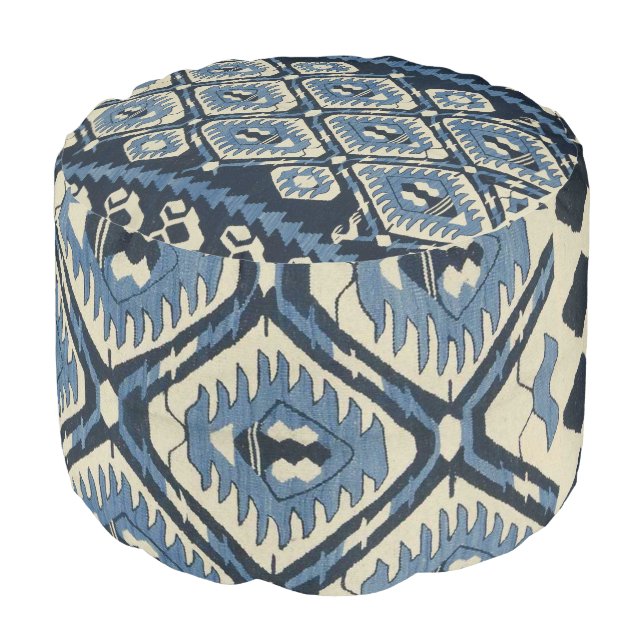 Oriental Turkish Persian Carpet Red Pouf (Angled Front)
