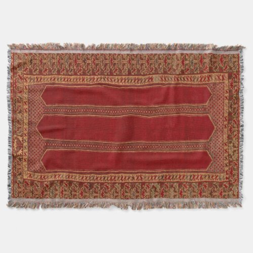 Oriental Turkish Persian Carpet Red Throw Blanket