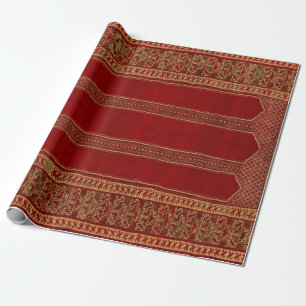 Oriental Turkish Persian Carpet Red Wrapping Paper