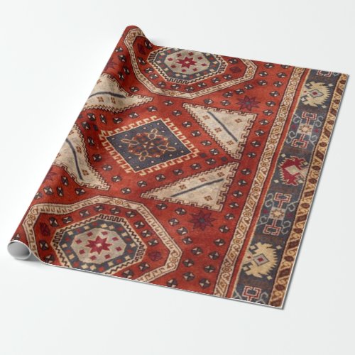 Oriental Turkish Persian Carpet Red Wrapping Paper