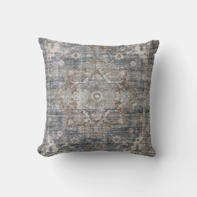 Oriental Turkish Persian Carpet Throw Pillow (Front)