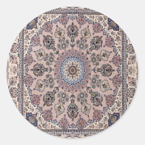 Oriental Turkish Persian Rug Carpet Classic Round Sticker