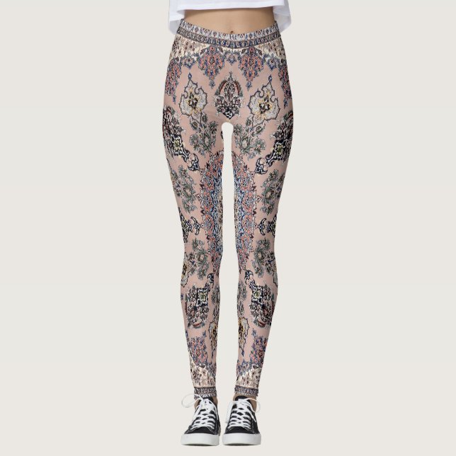 Oriental Turkish Persian Rug Carpet Leggings (Front)