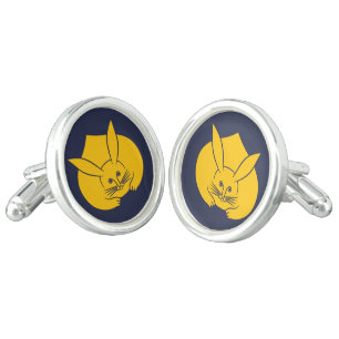 Oriental Usagi kamon Japanese Rabbit Yellow Blue Cufflinks