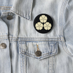 Oriental Vintage Akizuki Clan Japanese Kamon Crest Button